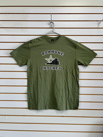 Roanoke Hockey green t-shirt