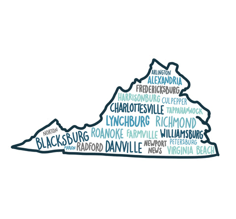 Virginia Cities Stickers